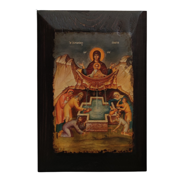Icon of an aged Virgin Mary the Living Source