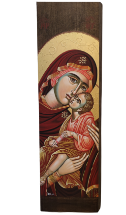 Handmade icon painting of the Virgin Mary