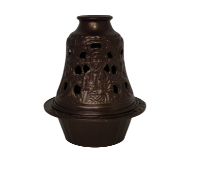 Brown metal bell lamp