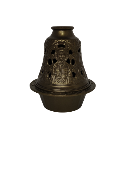 Metal bell lamp olive