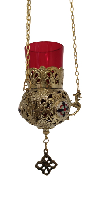 Ecclesiastical Bronze Candle with Gold Enamel