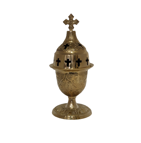 Bronze lamp with cross