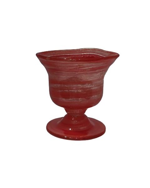 Opalina-red glass candle