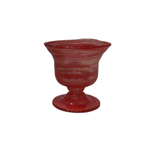 Opalina-red glass candle