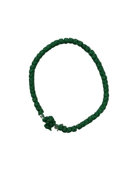Κομποσκοίνι πράσινο διάφανες χάντρες και σταυρό