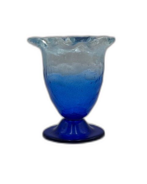 Επιτραπέζιο Καντήλι Φυσητό Γυαλί Ποτήρι 10x12cm Μπλε