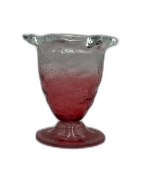 Επιτραπέζιο Καντήλι Φυσητό Γυαλί Ποτήρι 10x12cm Ροζ