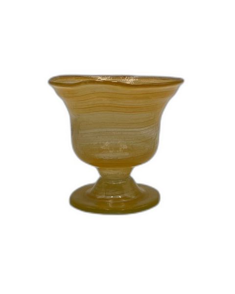 Καντήλι Φυσητό Γυαλί Ποτήρι Οπαλίνα Λυχνάρι 10.5×11.5cm Κίτρινο.