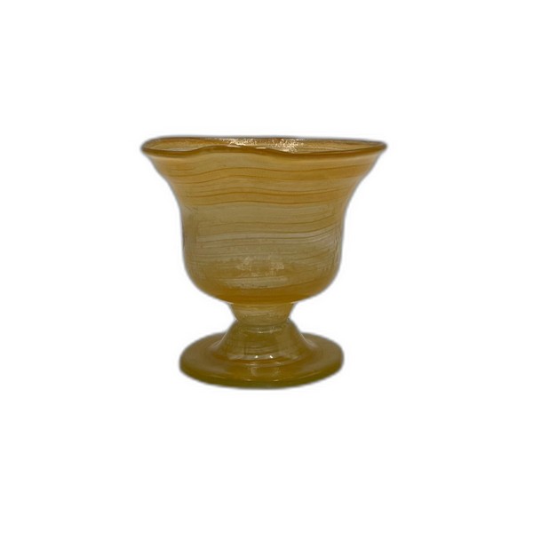 Καντήλι Φυσητό Γυαλί Ποτήρι Οπαλίνα Λυχνάρι 10.5×11.5cm Κίτρινο.