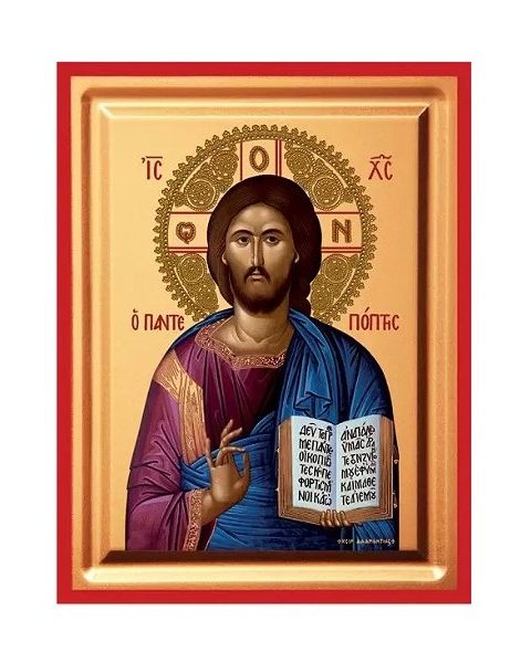 Εικόνα Ιησούς Χριστός ο Παντεπόπτης Ξύλινη 24x30x1.6cm