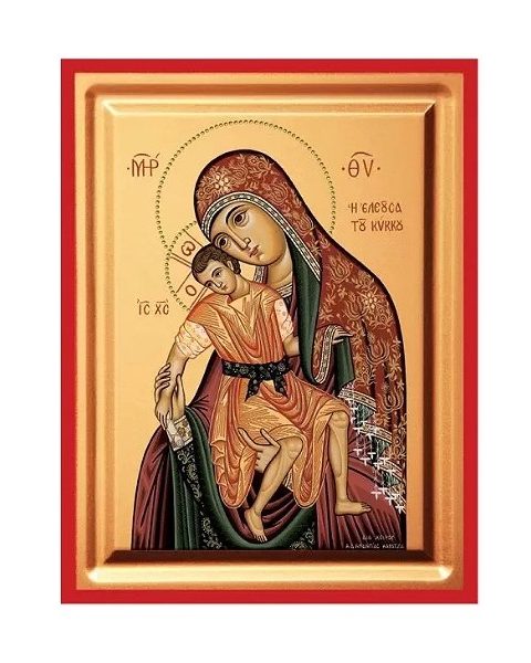 Icon of Panagia Eleusa of Kykkos Wood 24x30x1.6cm