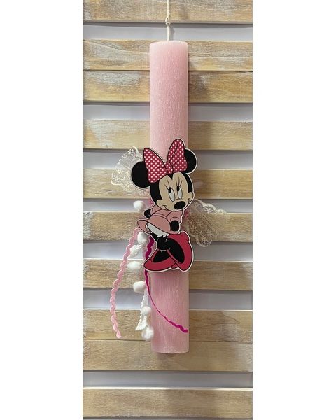 Πασχαλινή Λαμπάδα Minnie Mouse-Ροζ 30cm