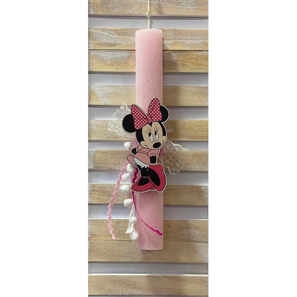 Πασχαλινή Λαμπάδα Minnie Mouse-Ροζ 30cm